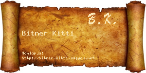 Bitner Kitti névjegykártya